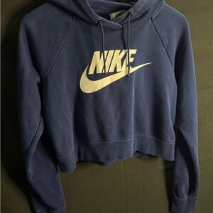 Nike Women's Small Navy Blue Cropped Hoodie